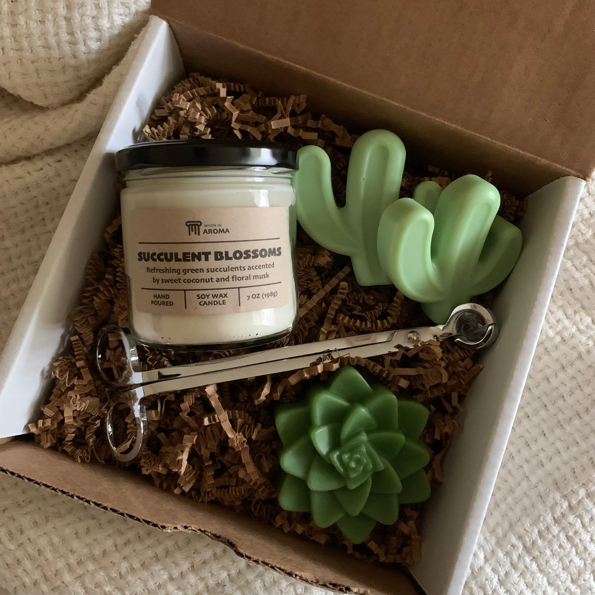 New Home Gift, Succulent Candle Gift Box, Candle Gift Set