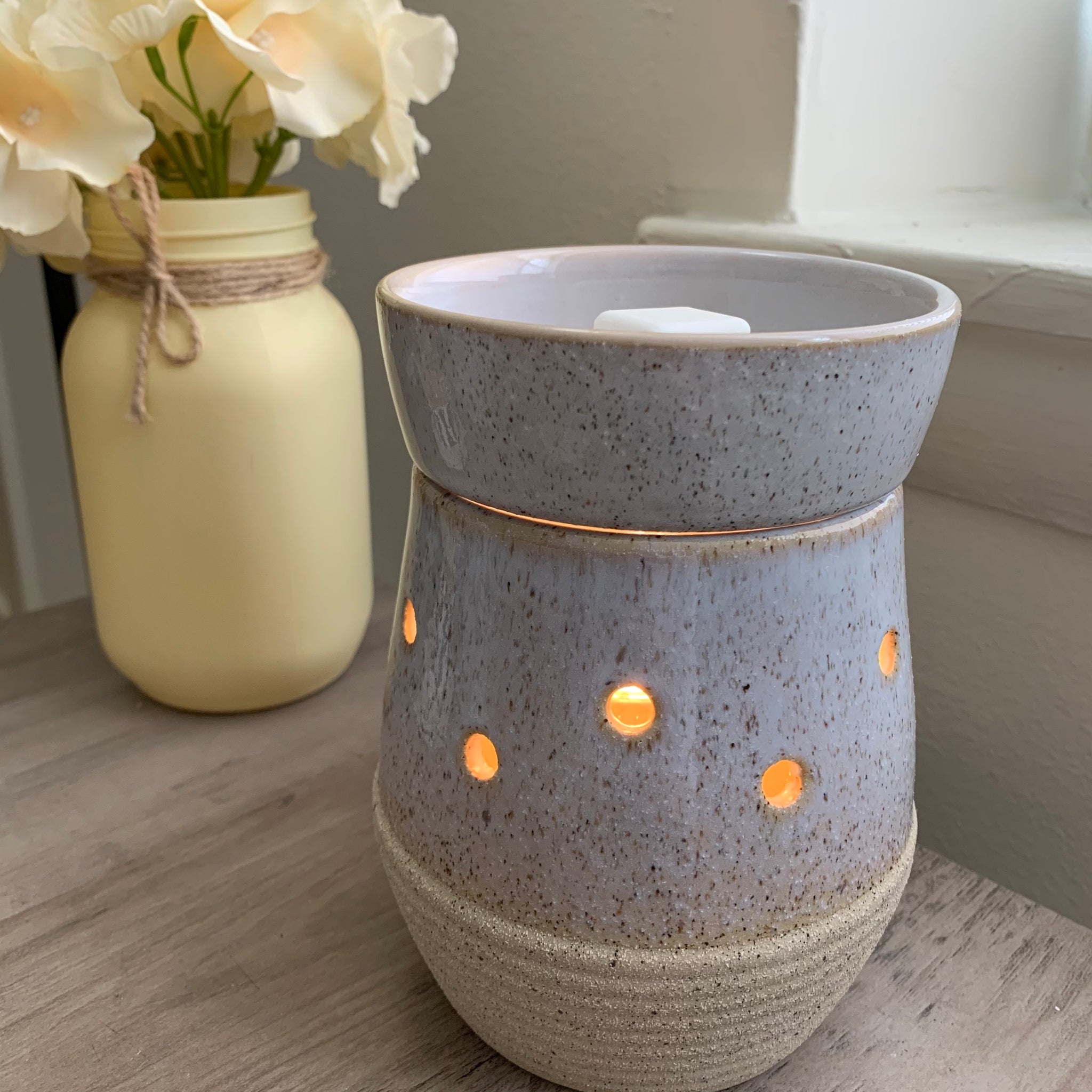 Rustic White 2-in-1 Wax Melt & Candle Warmer – Anna•Rose Soapery