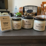 Various sizes of Vanilla Cream Soy Candles