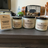 Various sizes of Lavender Vanilla Soy Candles