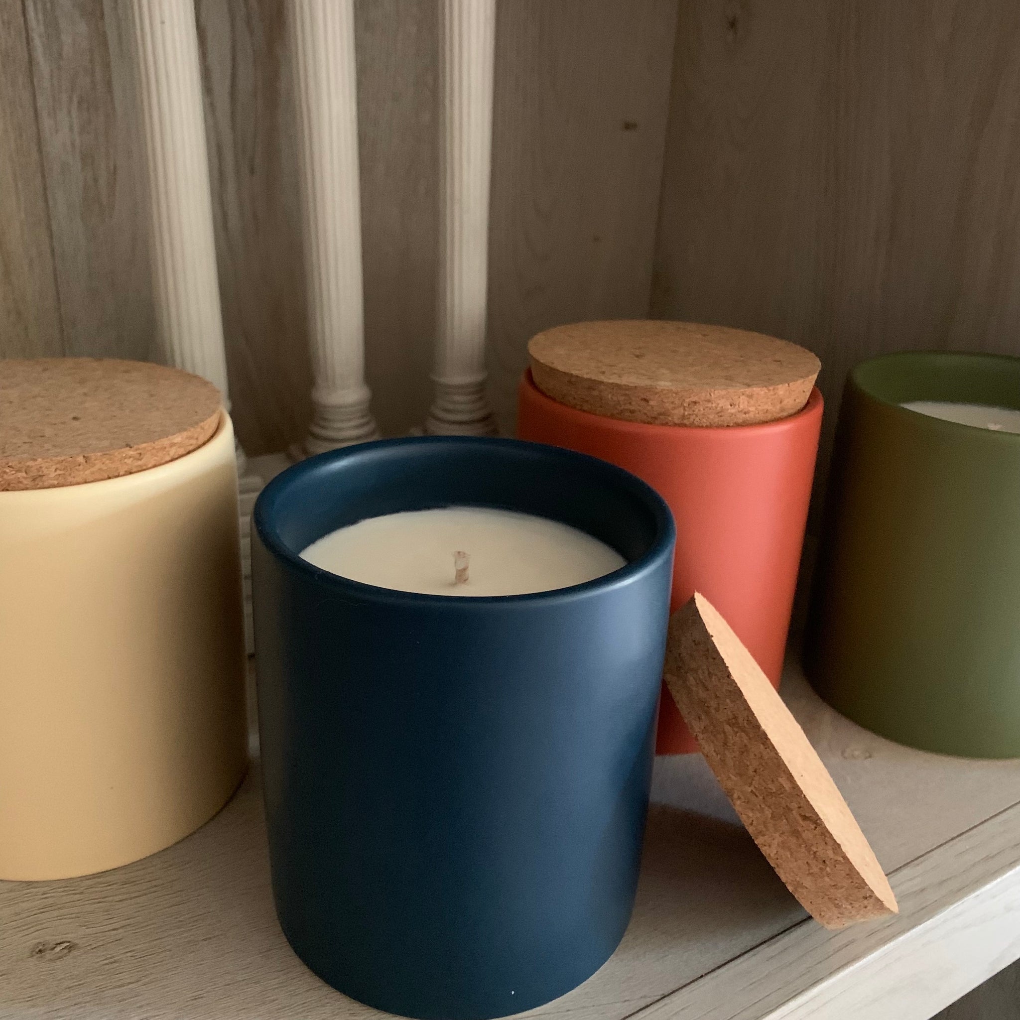 New arrival sanding color ceramic candle jars wholesale