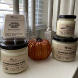 Various sizes of Warm Mulled Cider soy wax candles