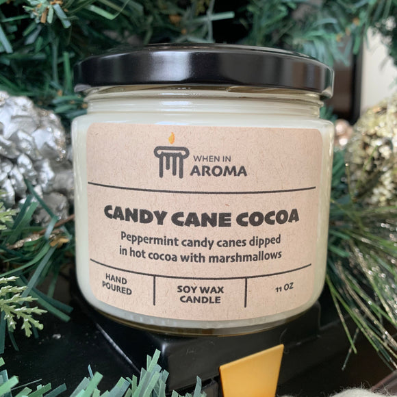 Candy Cane Cocoa 11 oz soy candle