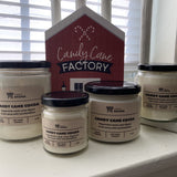 Various sizes of Candy Cane Cocoa candles