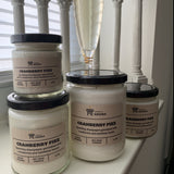 Various sizes of Cranberry Fizz candles